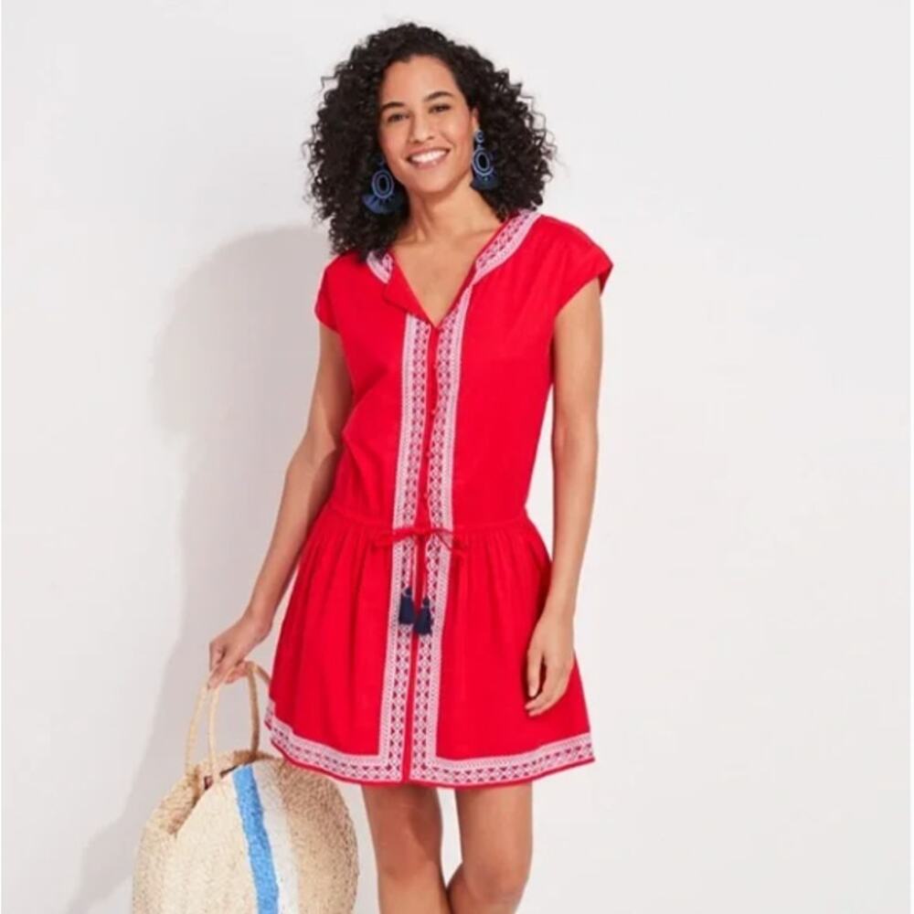 Vineyard Vines Red Boho Mini Dress‎ S